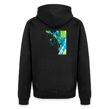 Toprope Climbing Nature Experience & Adrenaline - Unisex Premium Organic Zip Hoodie - black - Back - Nico (187cm)