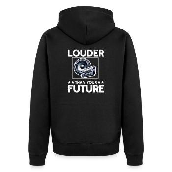 Autoradio pour haut-parleurs d’installateur audio Basse de voiture - Veste à capuche bio Premium Unisexe - noir - Dos - Nico (187cm)