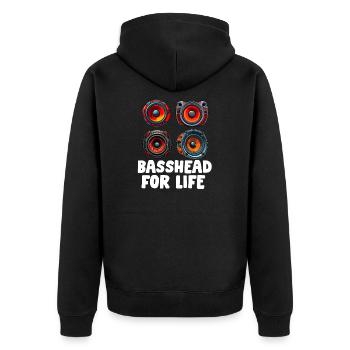 Autoradio pour haut-parleurs d’installateur audio Basse de voiture - Veste à capuche bio Premium Unisexe - noir - Dos - Nico (187cm)
