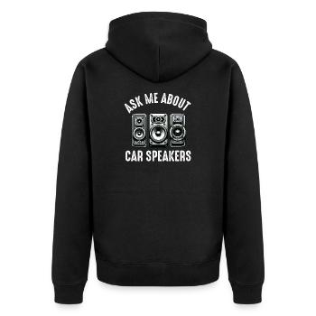 Autoradio pour haut-parleurs d’installateur audio Basse de voiture - Veste à capuche bio Premium Unisexe - noir - Dos - Nico (187cm)