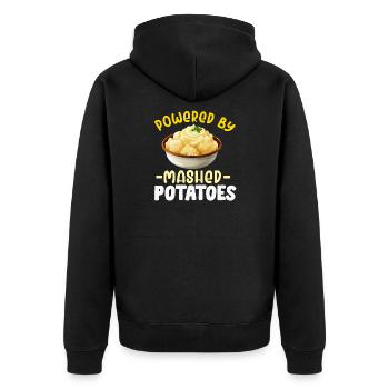 Amateur de purée de pommes de terre Nourriture de pommes de terre au beurre drôle - Veste à capuche bio Premium Unisexe - noir - Dos - Nico (187cm)