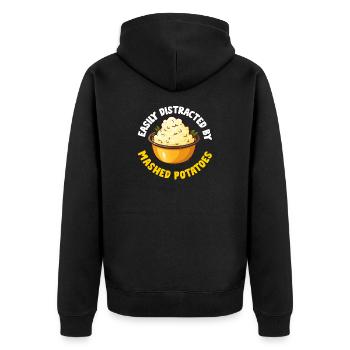 Amateur de purée de pommes de terre Nourriture de pommes de terre au beurre drôle - Veste à capuche bio Premium Unisexe - noir - Dos - Nico (187cm)