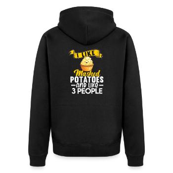 Amateur de purée de pommes de terre Nourriture de pommes de terre au beurre drôle - Veste à capuche bio Premium Unisexe - noir - Dos - Nico (187cm)