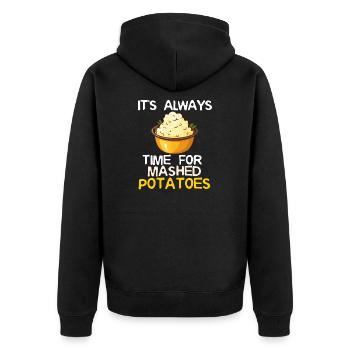 Amateur de purée de pommes de terre Nourriture de pommes de terre au beurre drôle - Veste à capuche bio Premium Unisexe - noir - Dos - Nico (187cm)