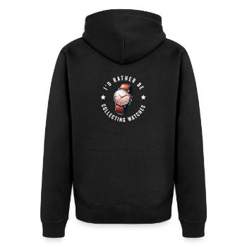 Watch Collector Horologist Collecting Watches - Unisex Premium Organic Zip Hoodie - black - Back - Nico (187cm)