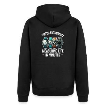 Watch Collector Horologist Collecting Watches - Unisex Premium Organic Zip Hoodie - black - Back - Nico (187cm)