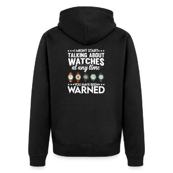 Watch Collector Horologist Collecting Watches - Unisex Premium Organic Zip Hoodie - black - Back - Nico (187cm)