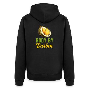 Durian Fruit Lover Drôle Durio Zibethinus Hommes - Veste à capuche bio Premium Unisexe - noir - Dos - Nico (187cm)