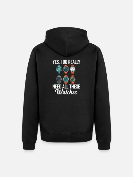 Watch Collector Horologist Collecting Watches - Unisex Premium Organic Zip Hoodie - black