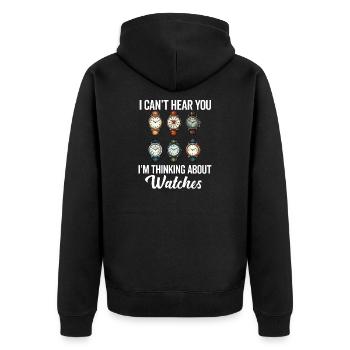 Watch Collector Horologist Collecting Watches - Unisex Premium Organic Zip Hoodie - black - Back - Nico (187cm)