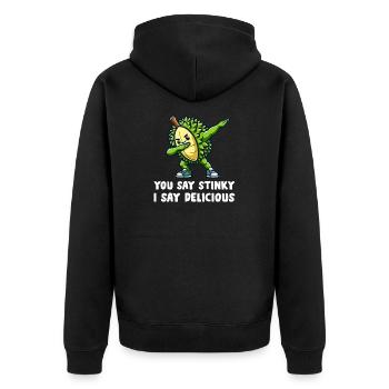 Durian Fruit Lover Drôle Durio Zibethinus Hommes - Veste à capuche bio Premium Unisexe - noir - Dos - Nico (187cm)