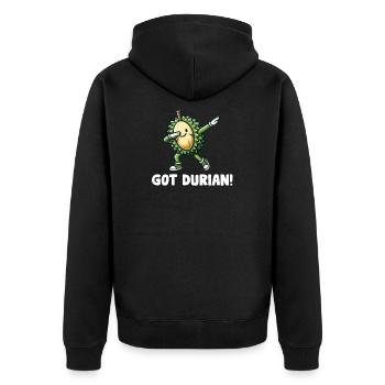 Durian Fruit Lover Drôle Durio Zibethinus Hommes - Veste à capuche bio Premium Unisexe - noir - Dos - Nico (187cm)