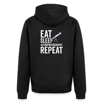 Astrophotography Astrophotographer Astronomy - Unisex Premium Organic Zip Hoodie - black - Back - Nico (187cm)