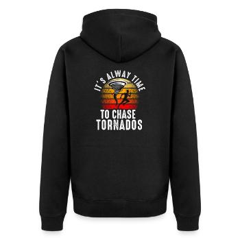 Tornado Chaser Storm Chasing Men Women Kids - Unisex Premium Organic Zip Hoodie - black - Back - Nico (187cm)