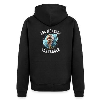 Tornado Chaser Sturm jagt Männer Frauen Kinder - Unisex Premium Bio Zip Hoodie - Schwarz - Hinten - Nico (187cm)