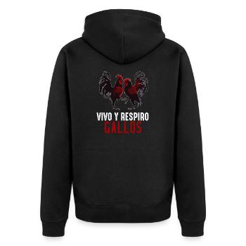 Gallero Pelea De Gallos Hombre Papá Padre Tío - Unisex Premium Organic Zip Hoodie - black - Back - Nico (187cm)