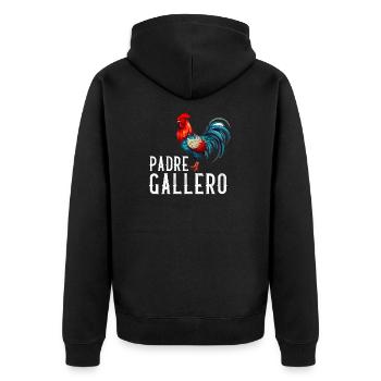 Gallero Pelea De Gallos Hombre Papá Padre Tío - Unisex Premium Organic Zip Hoodie - black - Back - Nico (187cm)
