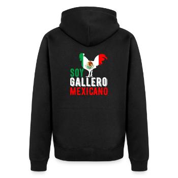 Gallero Pelea De Gallos Hombre Papá Padre Tío - Unisex Premium Organic Zip Hoodie - black - Back - Nico (187cm)