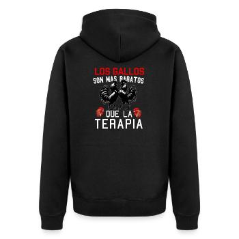 Gallero Pelea De Gallos Hombre Papá Padre Tío - Unisex Premium Organic Zip Hoodie - black - Back - Nico (187cm)