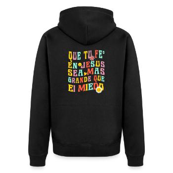 Camiseta Cristiana Para Mujer En Espanol Spanish - Unisex Premium Organic Zip Hoodie - black - Back - Nico (187cm)