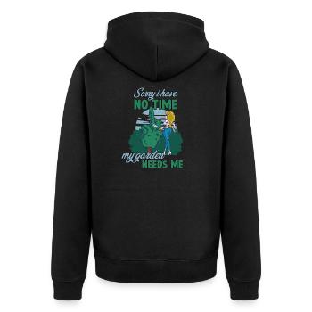 Tenue de jardinier amateur amusante tenue de - Veste à capuche bio Premium Unisexe - noir - Dos - Nico (187cm)