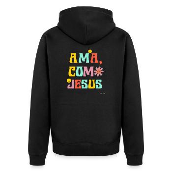 Camiseta Cristiana Para Mujer En Espanol Spanish - Unisex Premium Organic Zip Hoodie - black - Back - Nico (187cm)