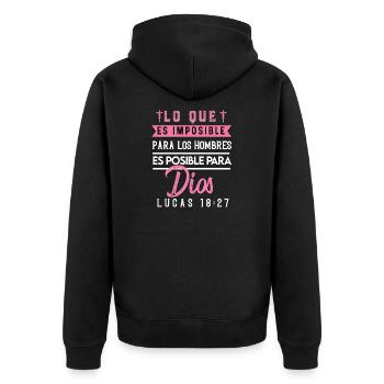 Camiseta Cristiana Para Mujer En Espanol Spanish - Unisex Premium Organic Zip Hoodie - black - Back - Nico (187cm)