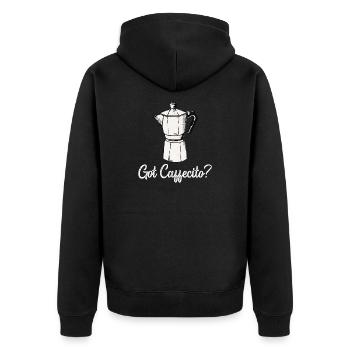 Funny Spanish Shirts Cafecito Cafe Espanol - Unisex Premium Organic Zip Hoodie - black - Back - Nico (187cm)