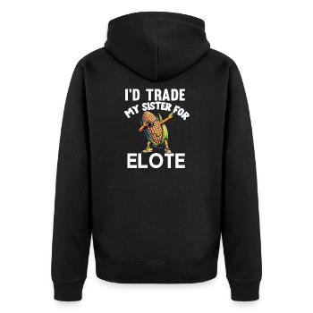 Elote Girl Women Elote Mexican Corn Food Comida - Unisex Premium Organic Zip Hoodie - black - Back - Nico (187cm)