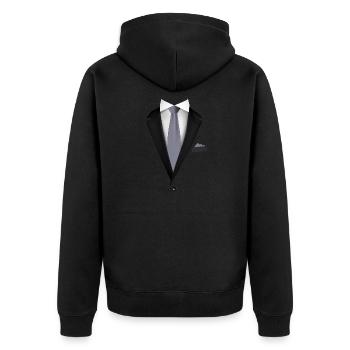 Tuxedo with a Tie For Weddings And Special - Unisex Premium Organic Zip Hoodie - black - Back - Nico (187cm)