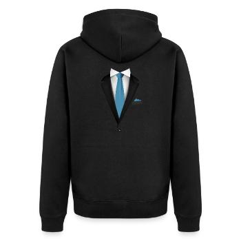 Tuxedo with a Tie For Weddings And Special - Unisex Premium Organic Zip Hoodie - black - Back - Nico (187cm)