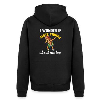 Elote Girl Women Elote Mexican Corn Food Comida - Unisex Premium Organic Zip Hoodie - black - Back - Nico (187cm)