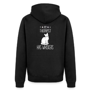 Tenue amusante de propriétaire de chat - Veste à capuche bio Premium Unisexe - noir - Dos - Nico (187cm)