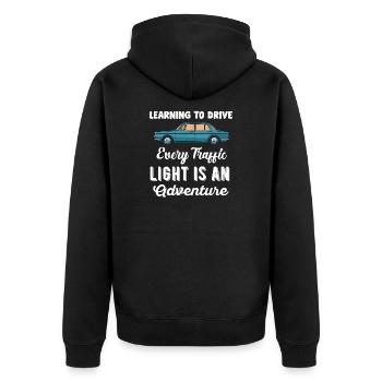 Neue Fahrschüler Mädchen Frauen Mutter Tochter - Unisex Premium Bio Zip Hoodie - Schwarz - Hinten - Nico (187cm)
