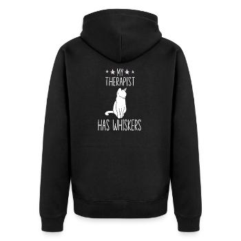 Kitten cat outfit for cat owner cat - Unisex Premium Organic Zip Hoodie - black - Back - Nico (187cm)