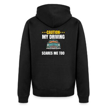 Neue Fahrschüler Mädchen Frauen Mutter Tochter - Unisex Premium Bio Zip Hoodie - Schwarz - Hinten - Nico (187cm)