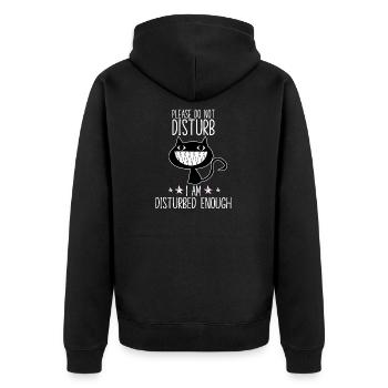 Kitten cat outfit for cat owner cat - Unisex Premium Organic Zip Hoodie - black - Back - Nico (187cm)