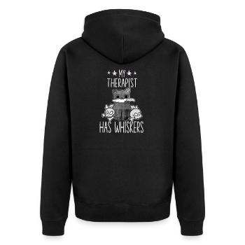 Amoureux des chats fan des chats dire drôle de - Veste à capuche bio Premium Unisexe - noir - Dos - Nico (187cm)