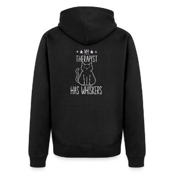 Funny cat costume cat holder outfit cats - Unisex Premium Organic Zip Hoodie - black - Back - Nico (187cm)