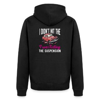 Neue Fahrschüler Mädchen Frauen Mutter Tochter - Unisex Premium Bio Zip Hoodie - Schwarz - Hinten - Nico (187cm)