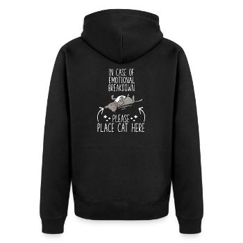 T-shirt câlin chat propriétaire chat disant - Veste à capuche bio Premium Unisexe - noir - Dos - Nico (187cm)