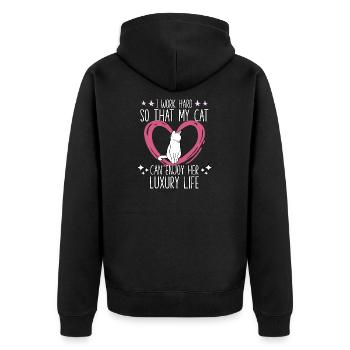 Chats fan chat ami chat dire chats - Veste à capuche bio Premium Unisexe - noir - Dos - Nico (187cm)