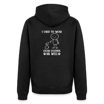 Walki Spruch für Hundebesitzer lustige - Unisex Premium Bio Zip Hoodie - Schwarz - Hinten - Nico (187cm)