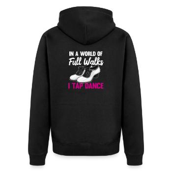 Appréciation du professeur de claquettes pour les filles - Veste à capuche bio Premium Unisexe - noir - Dos - Nico (187cm)
