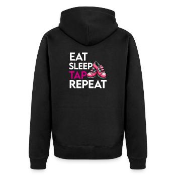 Appréciation du professeur de claquettes pour les filles - Veste à capuche bio Premium Unisexe - noir - Dos - Nico (187cm)