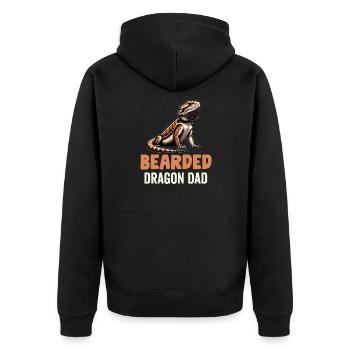 Dragon Barbu Hommes Femmes Filles Enfants Pogona Lézard - Veste à capuche bio Premium Unisexe - noir - Dos - Nico (187cm)