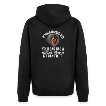 Tire Guy Mechanic Flat Tire Changer Repair Car - Unisex Premium Organic Zip Hoodie - black - Back - Nico (187cm)