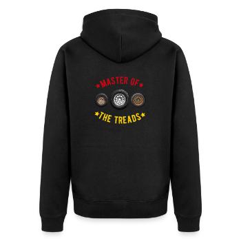 Reifen Kerl Mechaniker Platte Reifenmontiermaschine Reparatur Auto - Unisex Premium Bio Zip Hoodie - Schwarz - Hinten - Nico (187cm)