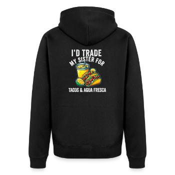 Tacos & Agua Fresca Fun Amateur de cuisine mexicaine Comida - Veste à capuche bio Premium Unisexe - noir - Dos - Nico (187cm)