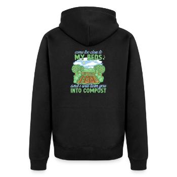 Gärtner Spruch Gartenarbeit Florist Hobbygärtner - Unisex Premium Bio Zip Hoodie - Schwarz - Hinten - Nico (187cm)